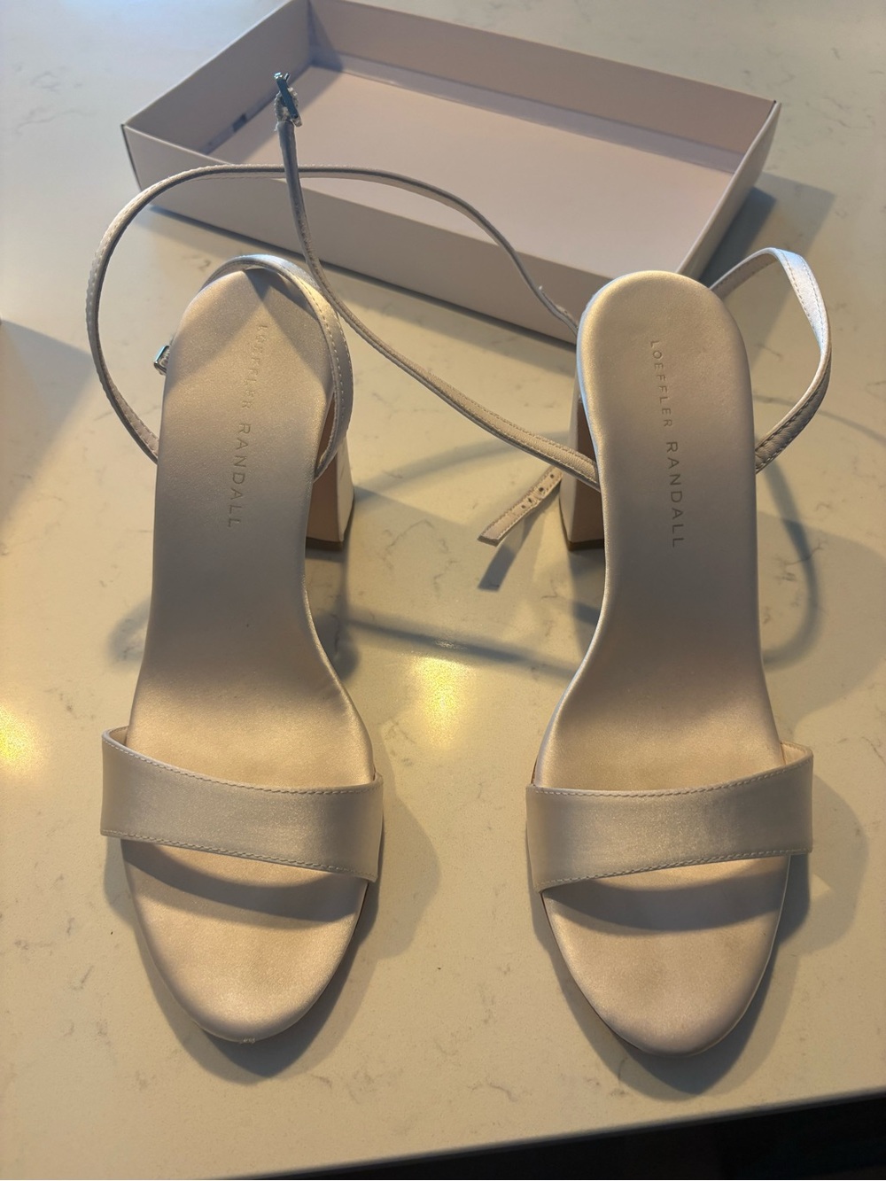 Loeffler Randall Malia Cream Satin Heels